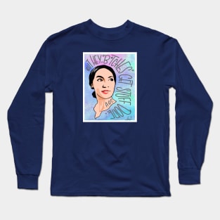 AOC bitches get stuff done watercolor tie dye Long Sleeve T-Shirt